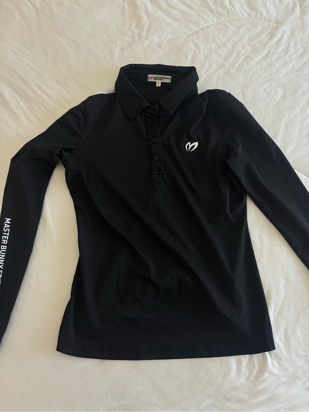 Master Bunny Black Long Sleeve Polo
